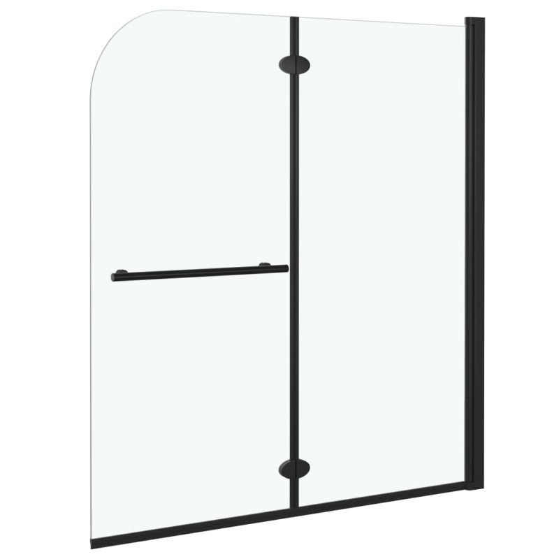 vidaXL Skladací sprchový kút 2 panely 120x140 cm ESG čierny