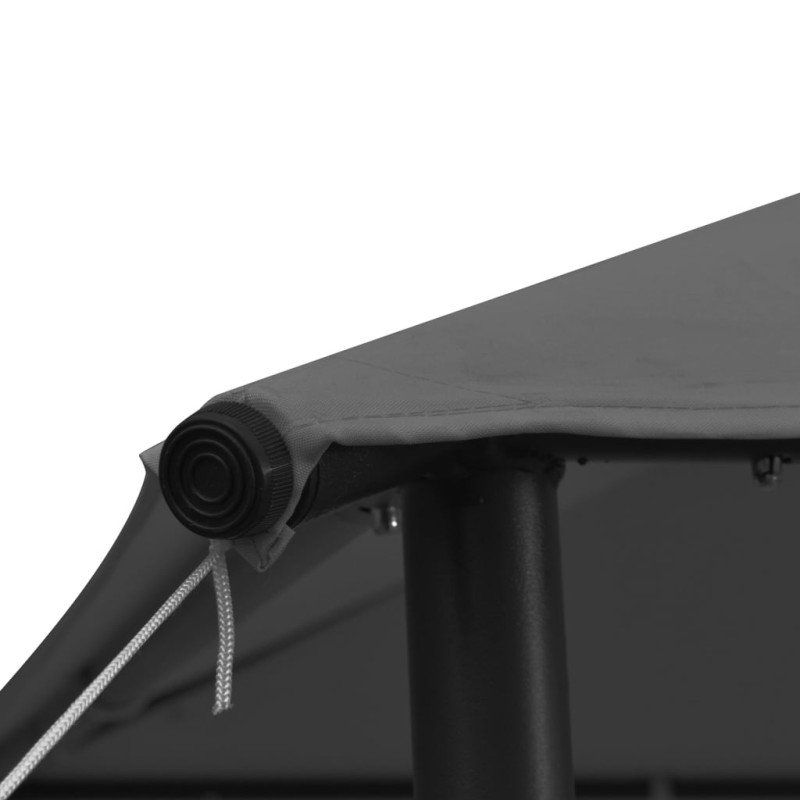 vidaXL Altánok 3x3 m, antracitový, látka a oceľ 180 g/m²