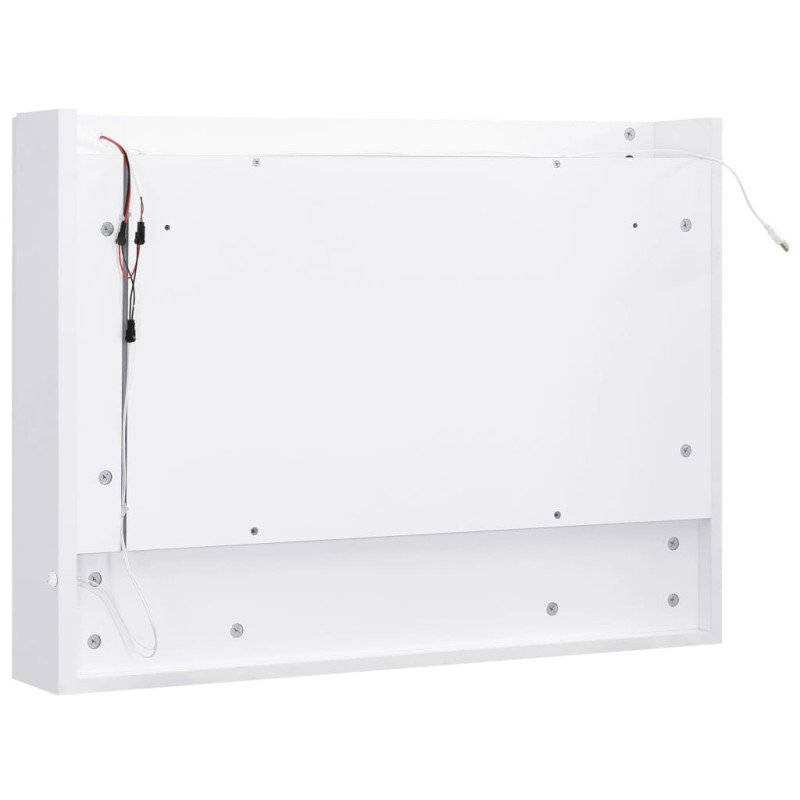 vidaXL LED kúpeľňová zrkadlová skrinka biela 80x15x60 cm MDF