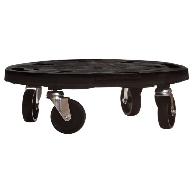 vidaXL Vozíky na rastliny s kolieskami 3 ks priemer 40cm čierny 275 kg
