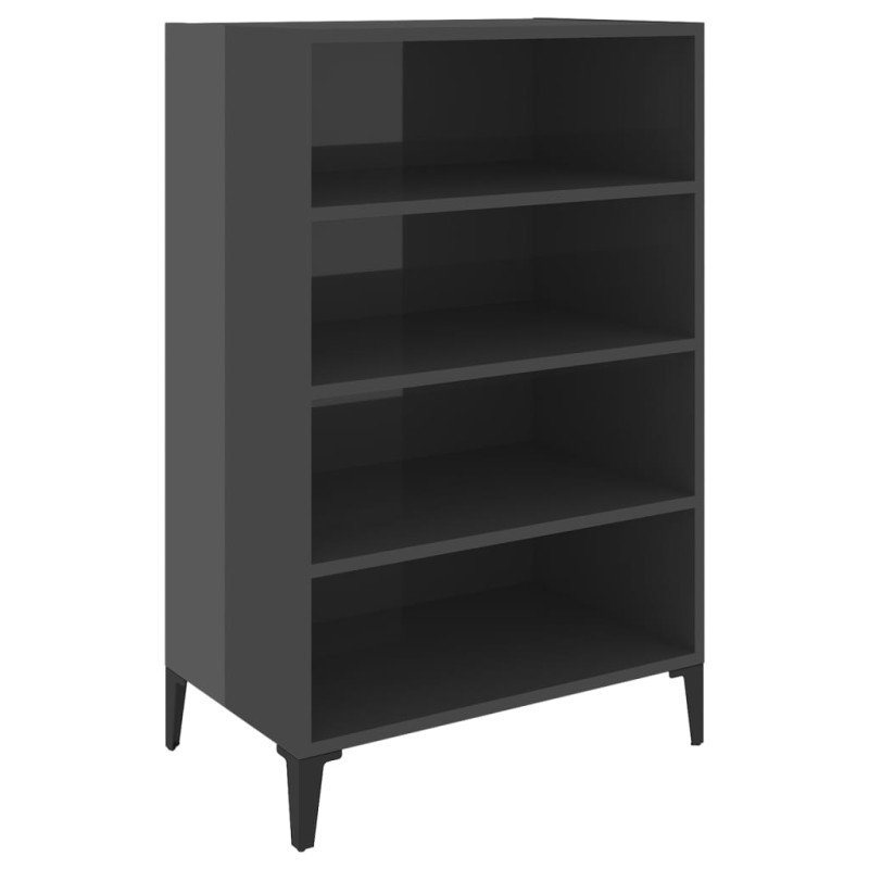 vidaXL Komoda, lesklá sivá 57x35x90 cm, kompozitné drevo