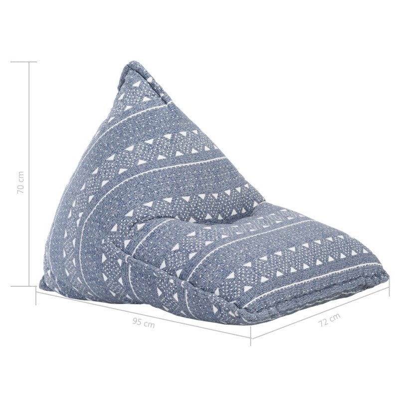 vidaXL Sedací vak, indigovo modrý, látka, patchwork
