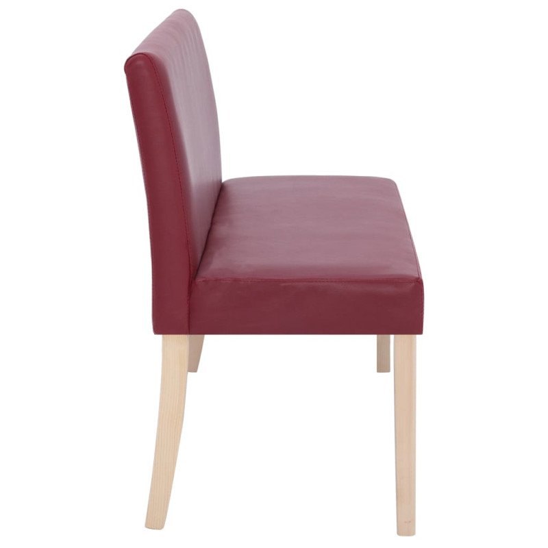 vidaXL Lavica z umelej kože 139,5 cm vínovo-červená