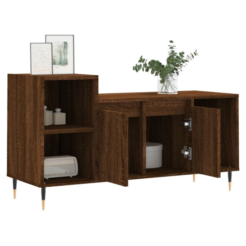 vidaXL TV skrinka hnedý dub 100x35x55 cm spracované drevo