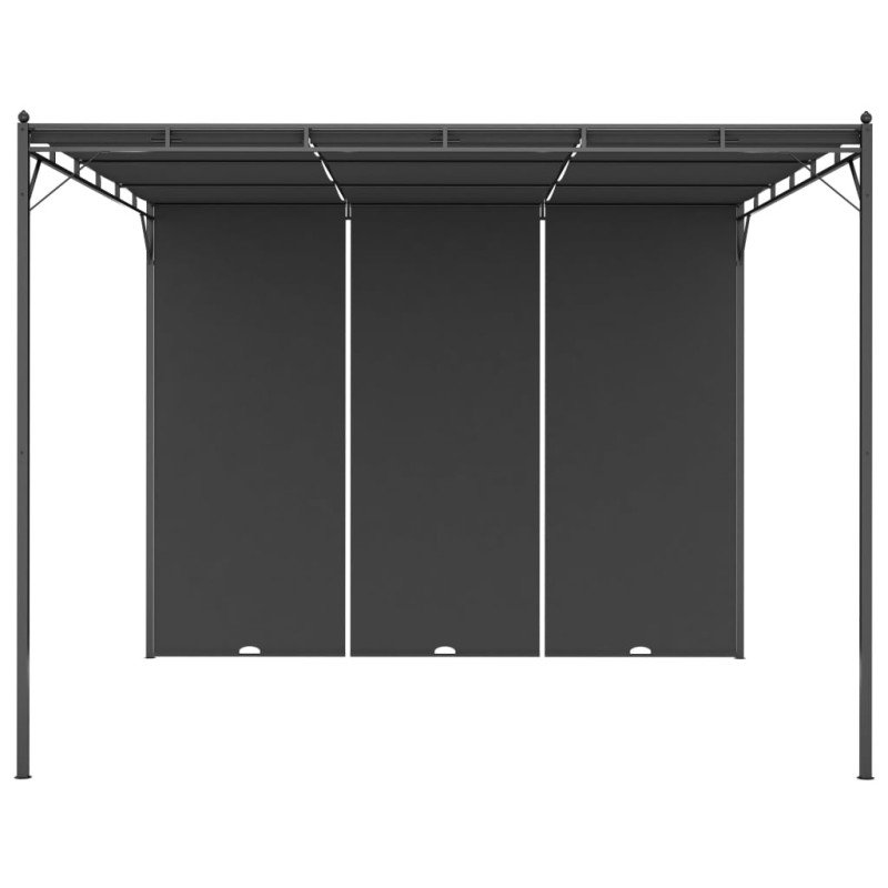 vidaXL Záhradný altánok s bočným závesom antracitový 3x3x2,25 m