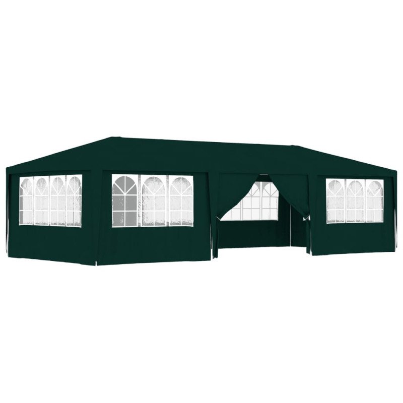 vidaXL Profesionálny párty stan+bočné steny 4x9 m, zelený 90 g/m²