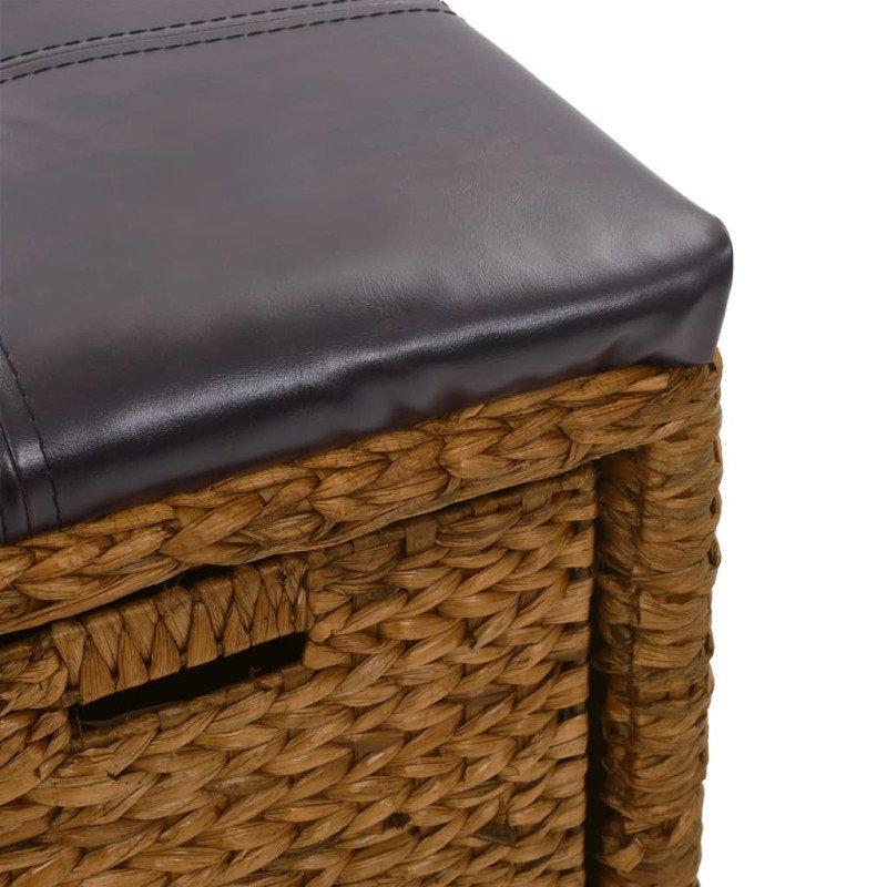 vidaXL Lavica s 2 košíkmi z morskej trávy 71x40x42 cm hnedá