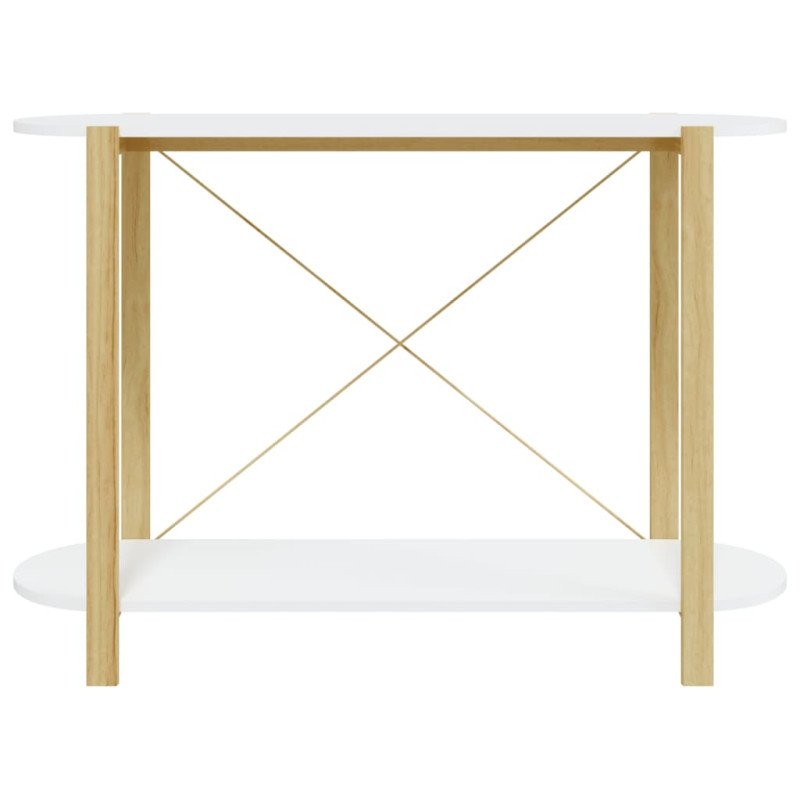 vidaXL Konzolový stolík biely 110x38x75 cm spracované drevo