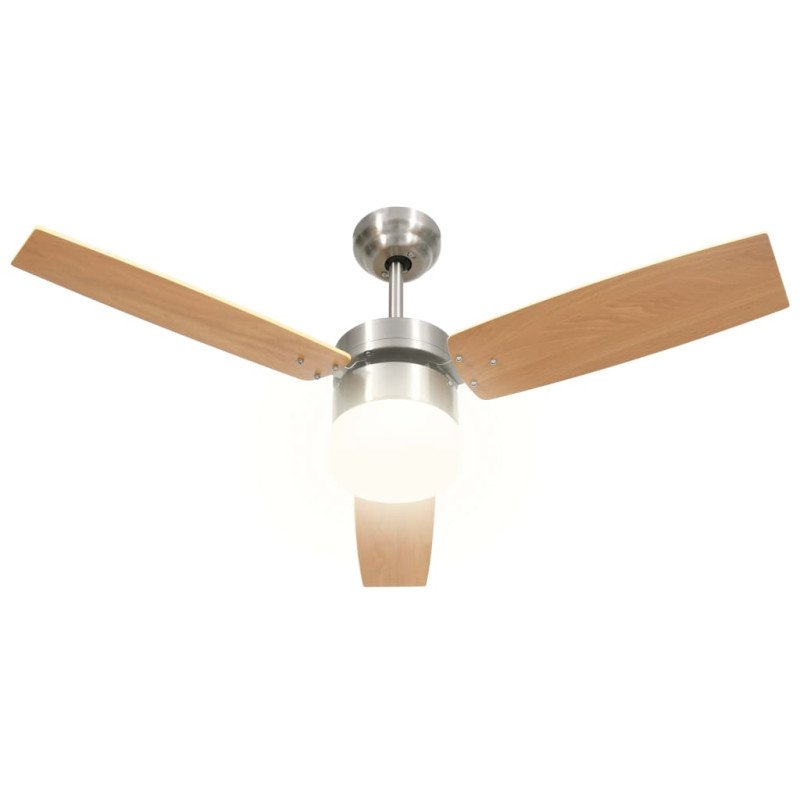 vidaXL Stropný ventilátor so svetlom a ovládačom 108 cm, svetlohnedý