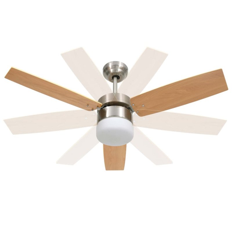 vidaXL Stropný ventilátor so svetlom a ovládačom 108 cm, svetlohnedý
