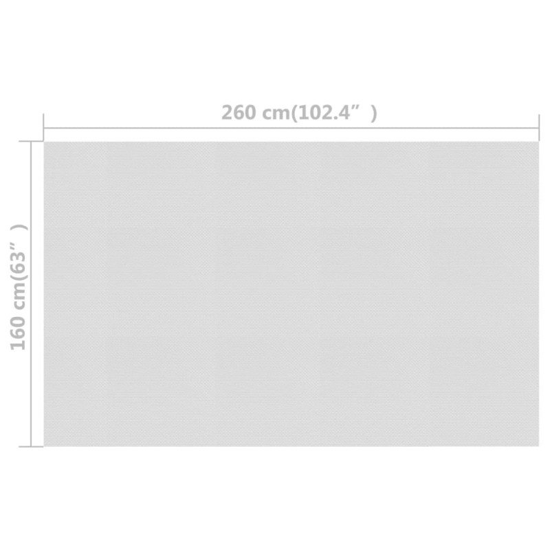 vidaXL Plávajúca solárna bazénová fólia z PE 260x160 cm sivá