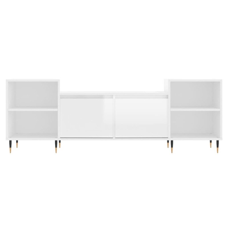 vidaXL TV skrinka lesklá biela 160x35x55 cm spracované drevo vidaXL TV skrinka lesklá biela 160x35x55 cm spracované drevo