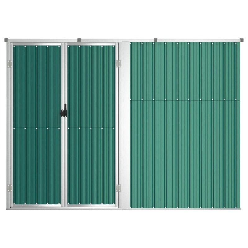 vidaXL Záhradná kôlňa na náradie zelená 225x89x161 cm pozinkovaná oceľ