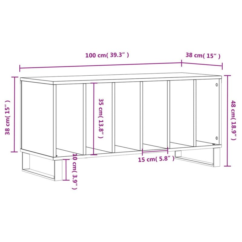 vidaXL Skrinka na platne betónovosivá 100x38x48 cm kompozitné drevo