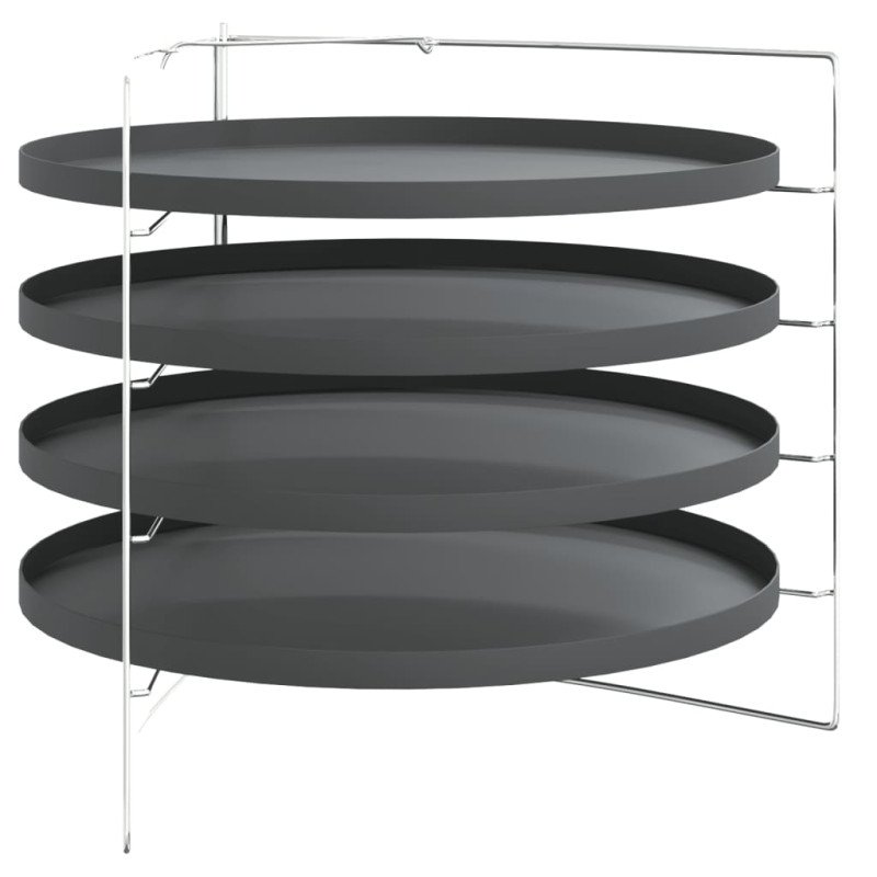 vidaXL Plechy na pizzu 4 ks so stojanom Ø 28 cm oceľ