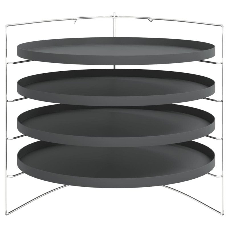 vidaXL Plechy na pizzu 4 ks so stojanom Ø 28 cm oceľ