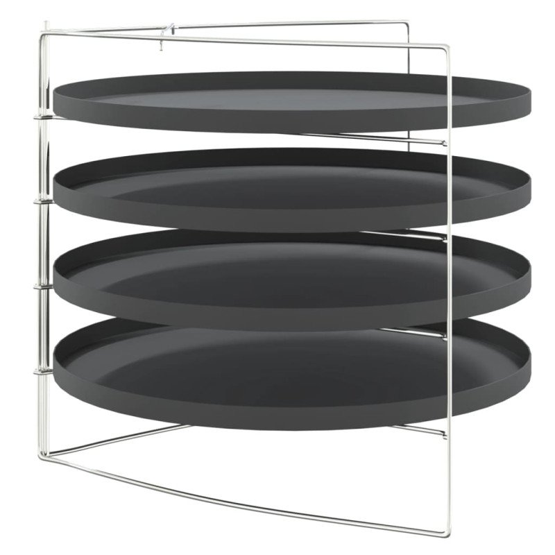 vidaXL Plechy na pizzu 4 ks so stojanom Ø 28 cm oceľ