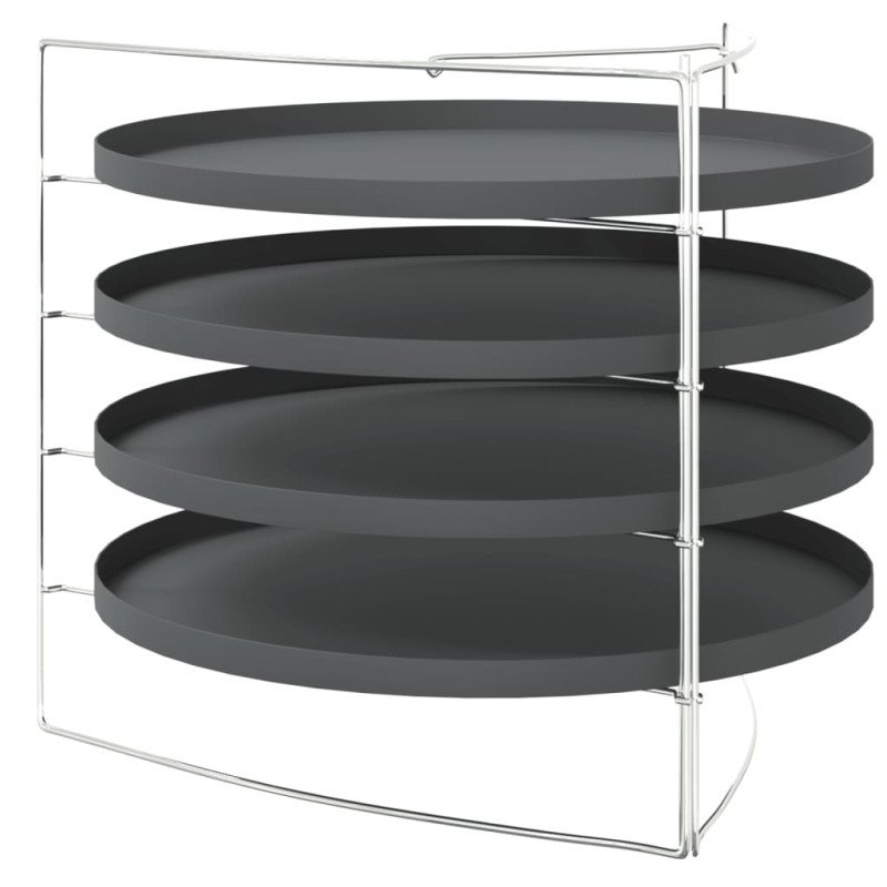 vidaXL Plechy na pizzu 4 ks so stojanom Ø 28 cm oceľ