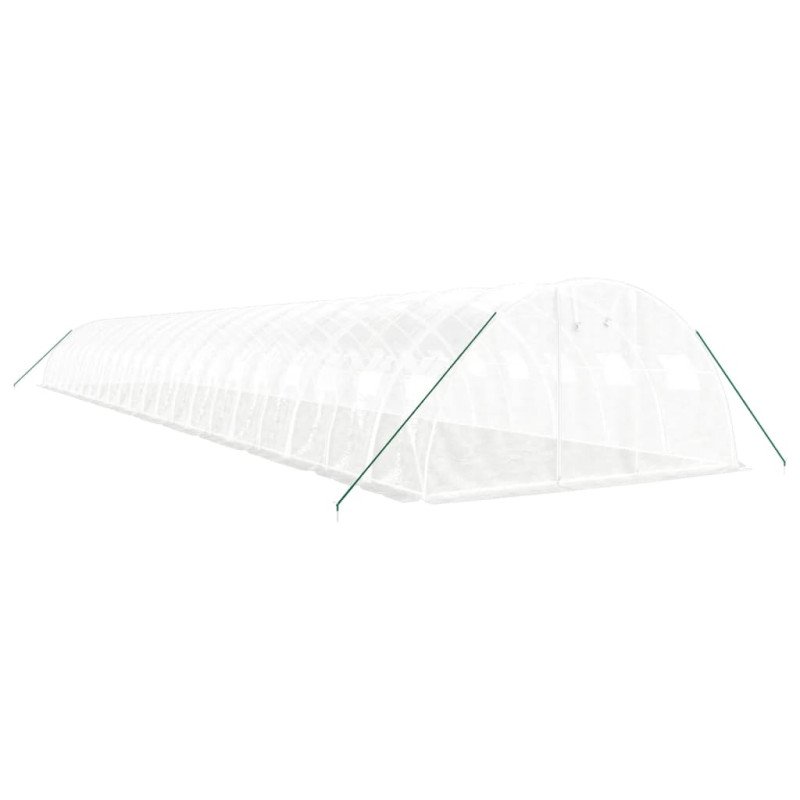 vidaXL Fóliovník s oceľovým rámom biely 88 m² 22x4x2 m