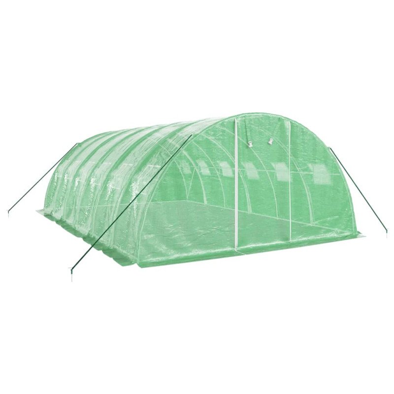 vidaXL Fóliovník s oceľovým rámom zelený 24 m² 6x4x2 m