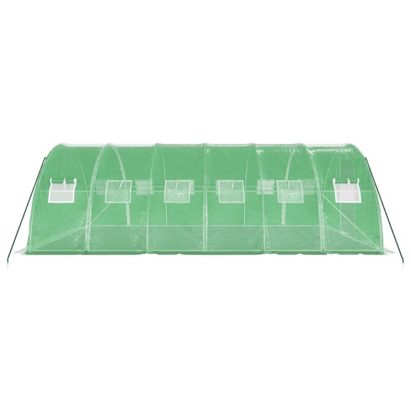 vidaXL Fóliovník s oceľovým rámom zelený 24 m² 6x4x2 m