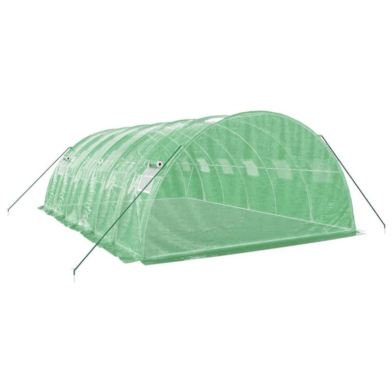 vidaXL Fóliovník s oceľovým rámom zelený 24 m² 6x4x2 m