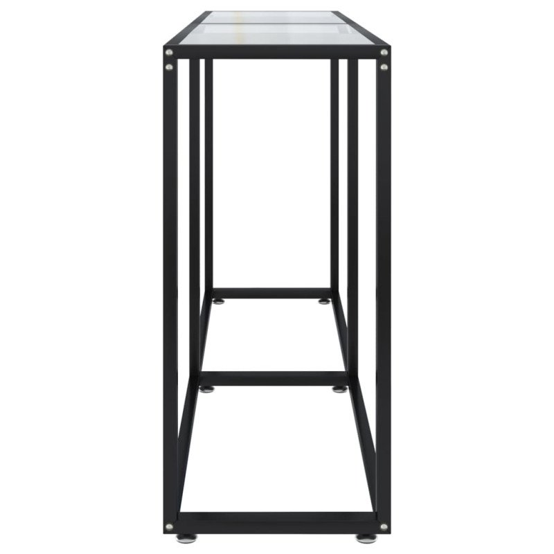 vidaXL Konzolový stolík priehľadný 140x35x75,5 cm tvrdené sklo