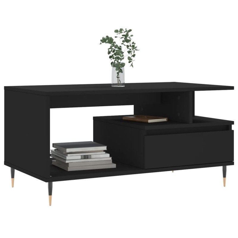 vidaXL Konferenčný stolík čierny 90x49x45 cm spracované drevo