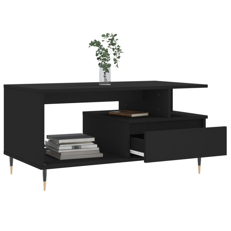 vidaXL Konferenčný stolík čierny 90x49x45 cm spracované drevo