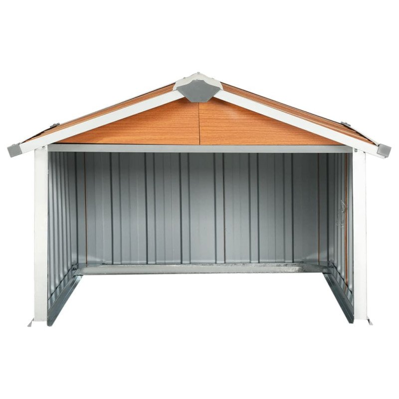 vidaXL Prístrešok na robotickú kosačku 92x97x63 cm oceľový hnedý