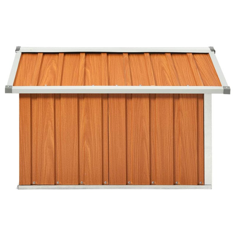 vidaXL Prístrešok na robotickú kosačku 92x97x63 cm oceľový hnedý