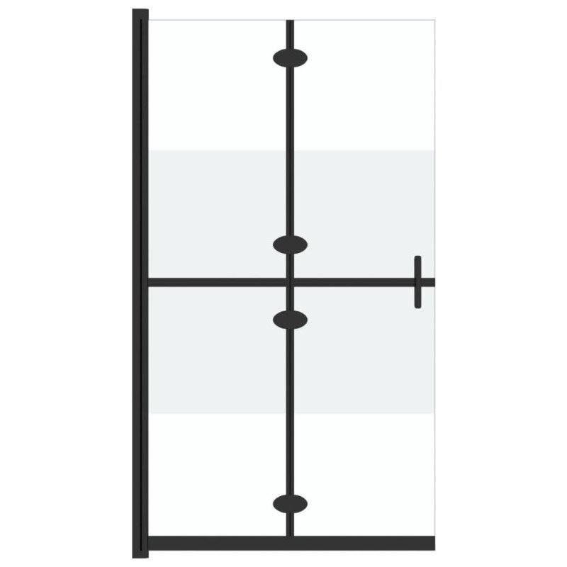 vidaXL Skladacia sprchová zástena polopriehľadné ESG sklo 100x190 cm