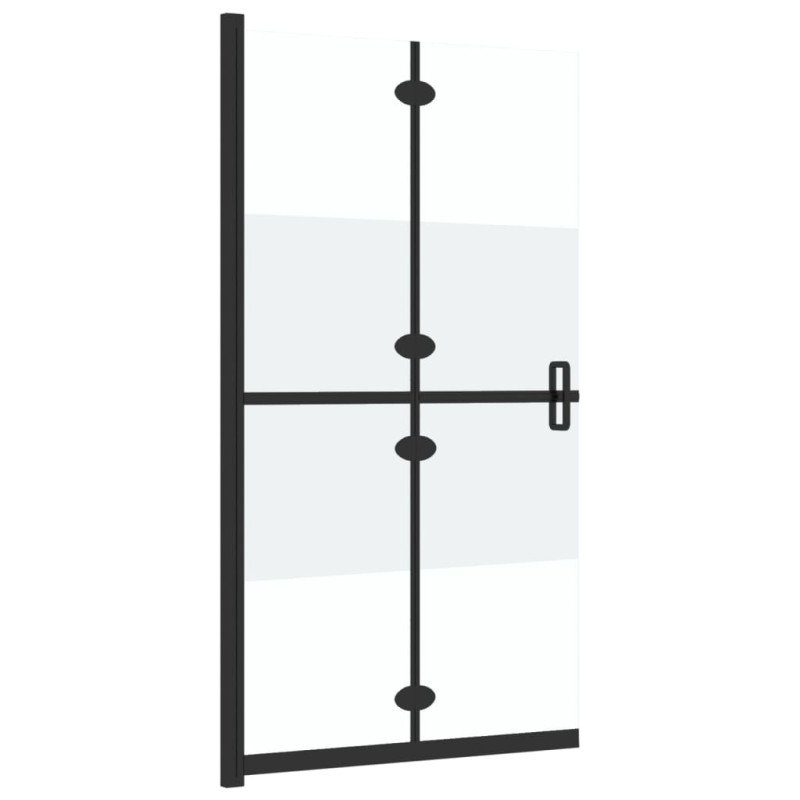 vidaXL Skladacia sprchová zástena polopriehľadné ESG sklo 100x190 cm