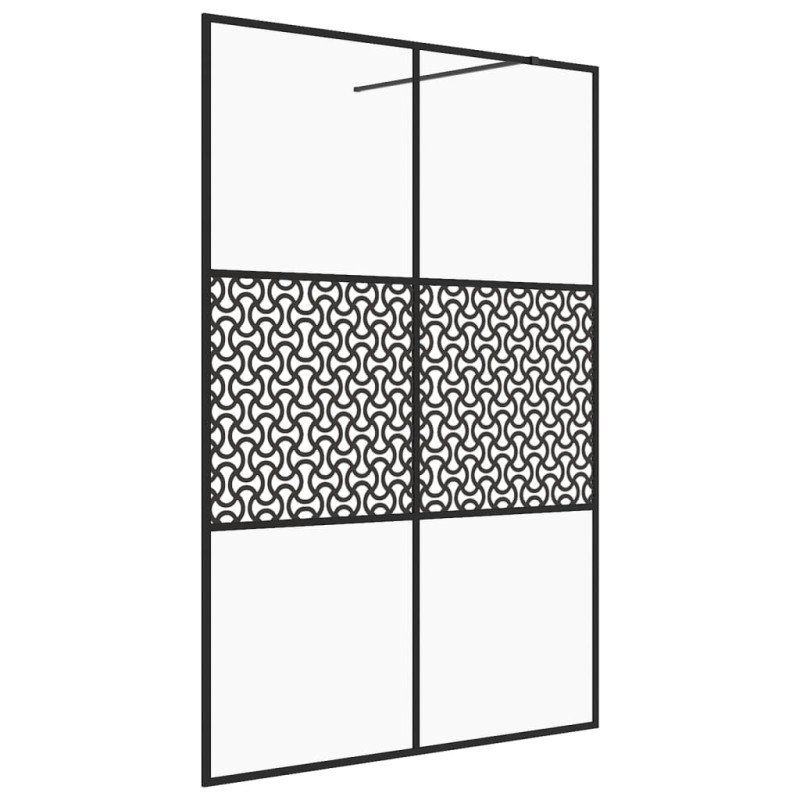 vidaXL Sprchová zástena z priehľadného ESG skla 140x195 cm čierna