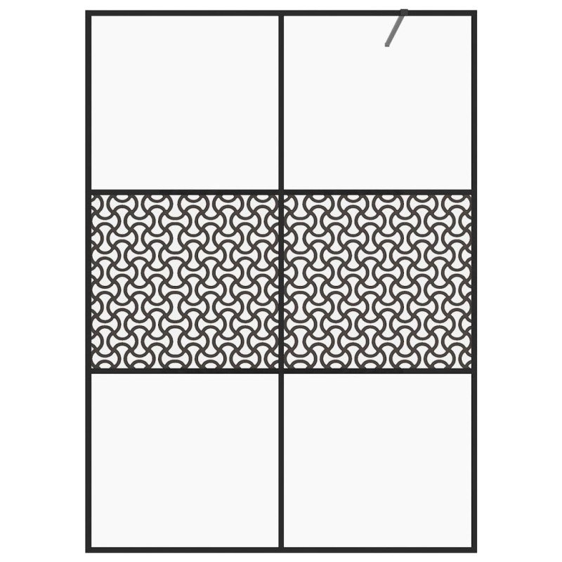 vidaXL Sprchová zástena z priehľadného ESG skla 140x195 cm čierna