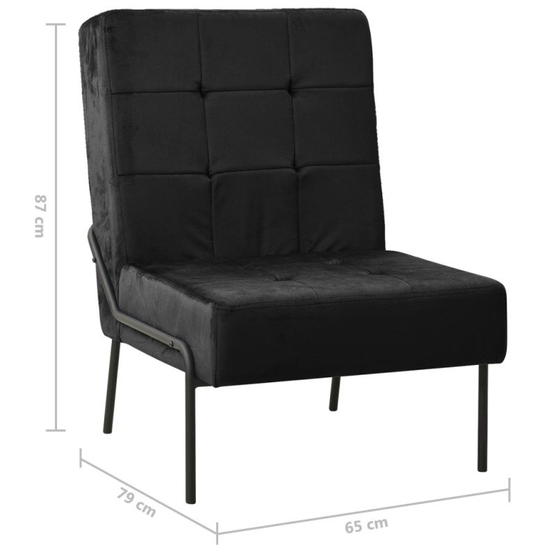 vidaXL Relaxačná stolička 65x79x87 cm čierna zamatová