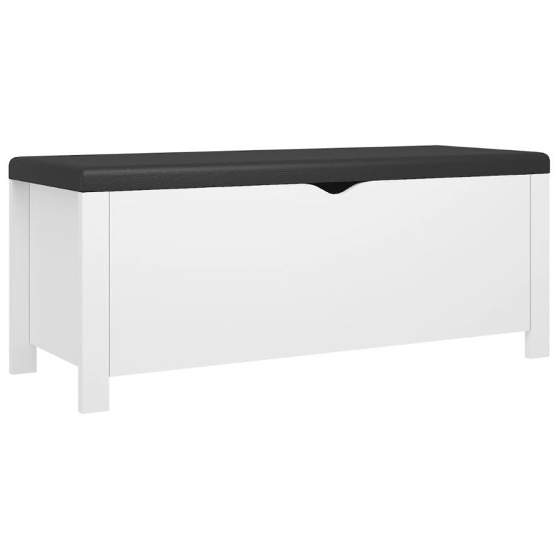 vidaXL Úložný box s vankúšom biely 105x40x45 cm drevotrieska 