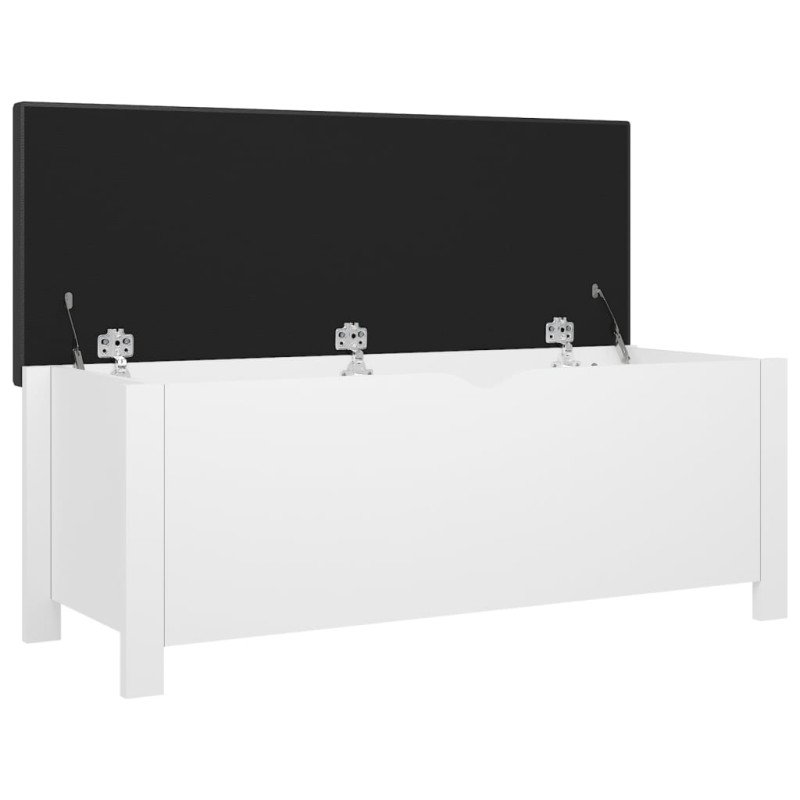 vidaXL Úložný box s vankúšom biely 105x40x45 cm drevotrieska 