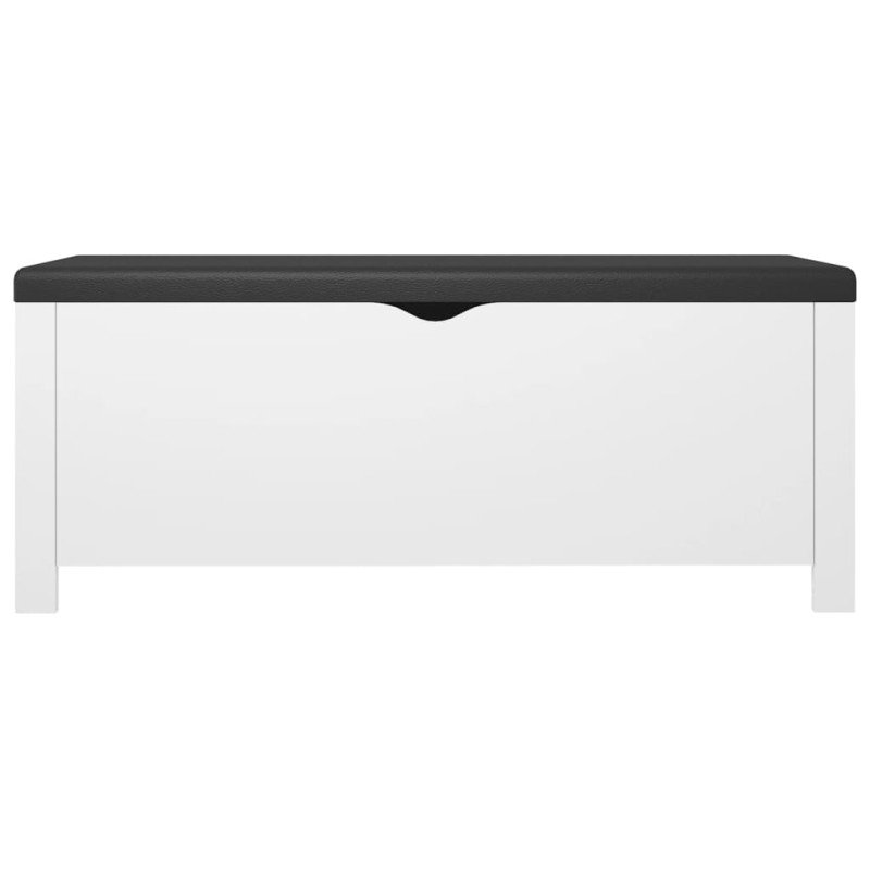 vidaXL Úložný box s vankúšom biely 105x40x45 cm drevotrieska 