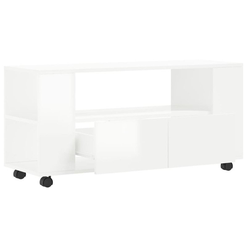 vidaXL TV skrinka lesklá biela 102x34,5x43 cm kompozitné drevo