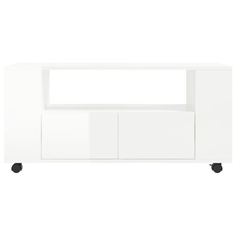vidaXL TV skrinka lesklá biela 102x34,5x43 cm kompozitné drevo