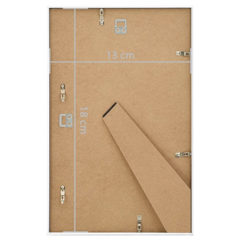 vidaXL Fotorámiky na stenu alebo stôl 5 ks biele 13x18 cm MDF