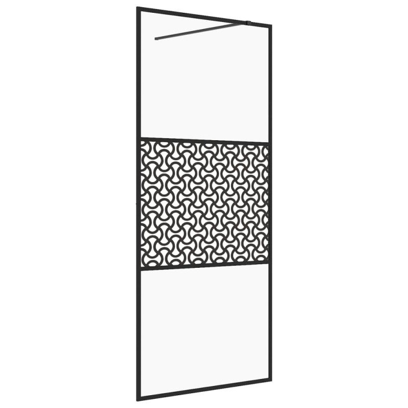 vidaXL Sprchová zástena s priehľadným ESG sklom 100x195 cm čierna