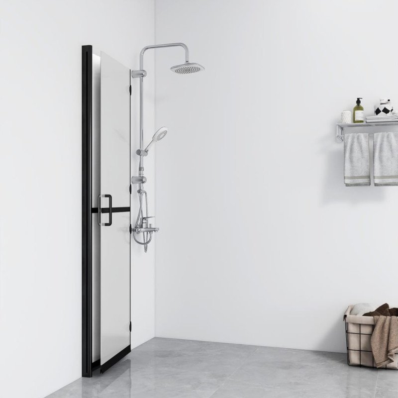 vidaXL Skladacia sprchová zástena nepriehľadné ESG sklo 90x190 cm