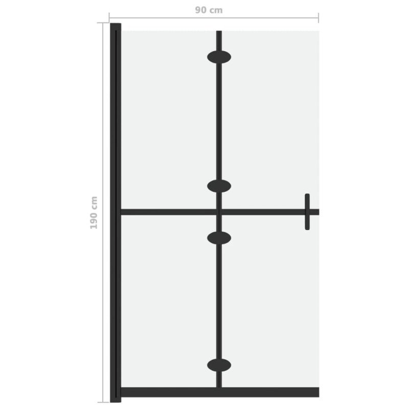 vidaXL Skladacia sprchová zástena nepriehľadné ESG sklo 90x190 cm