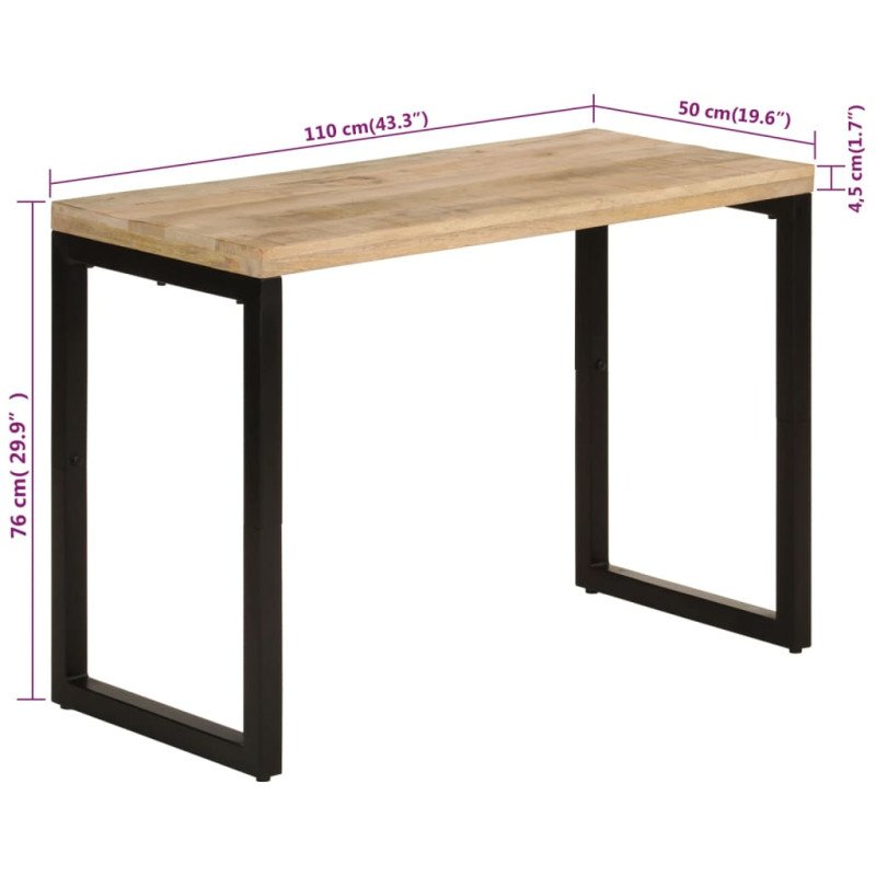 vidaXL Jedálenský stôl 110x50x76 cm masívne mangovníkové drevo