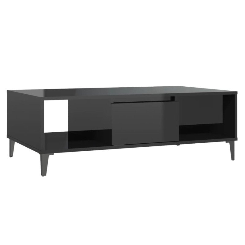vidaXL Konferenčný stolík lesklý čierny 103,5x60x35 cm drevotrieska