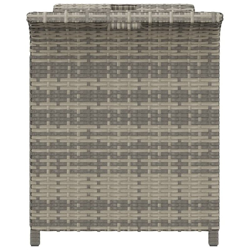 vidaXL Záhradná lavička s vankúšmi sivá 116x46x57 cm polyratan