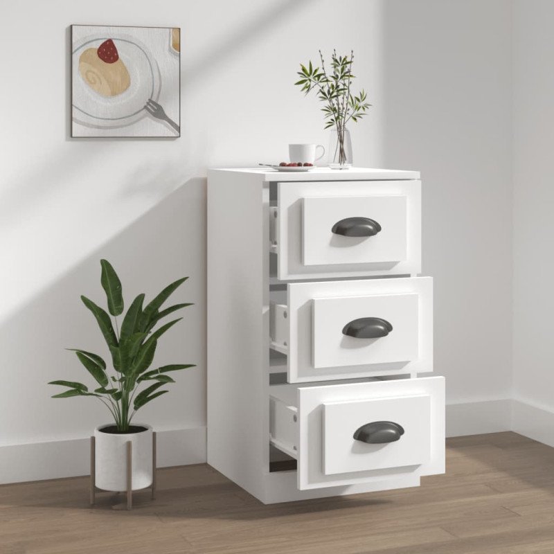 vidaXL Komoda biela 36x35,5x67,5 cm kompozitné drevo