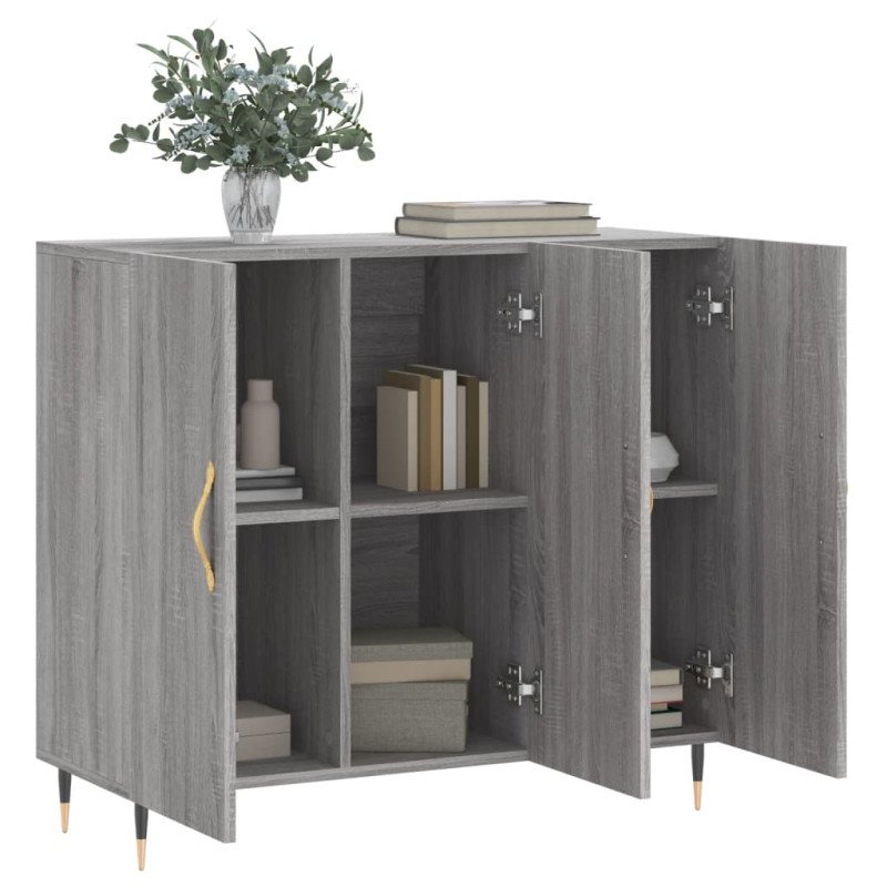 vidaXL Komoda sivý dub sonoma 90x34x80 cm kompozitné drevo